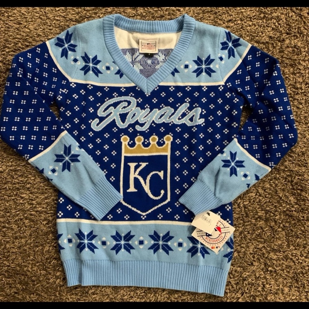MLB NWT Kansas City Royals Christmas sweater women’s size small